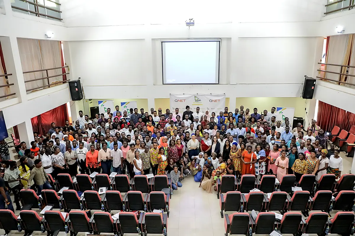 Group photo with participants and mentors at a Fingreen session in Ghana